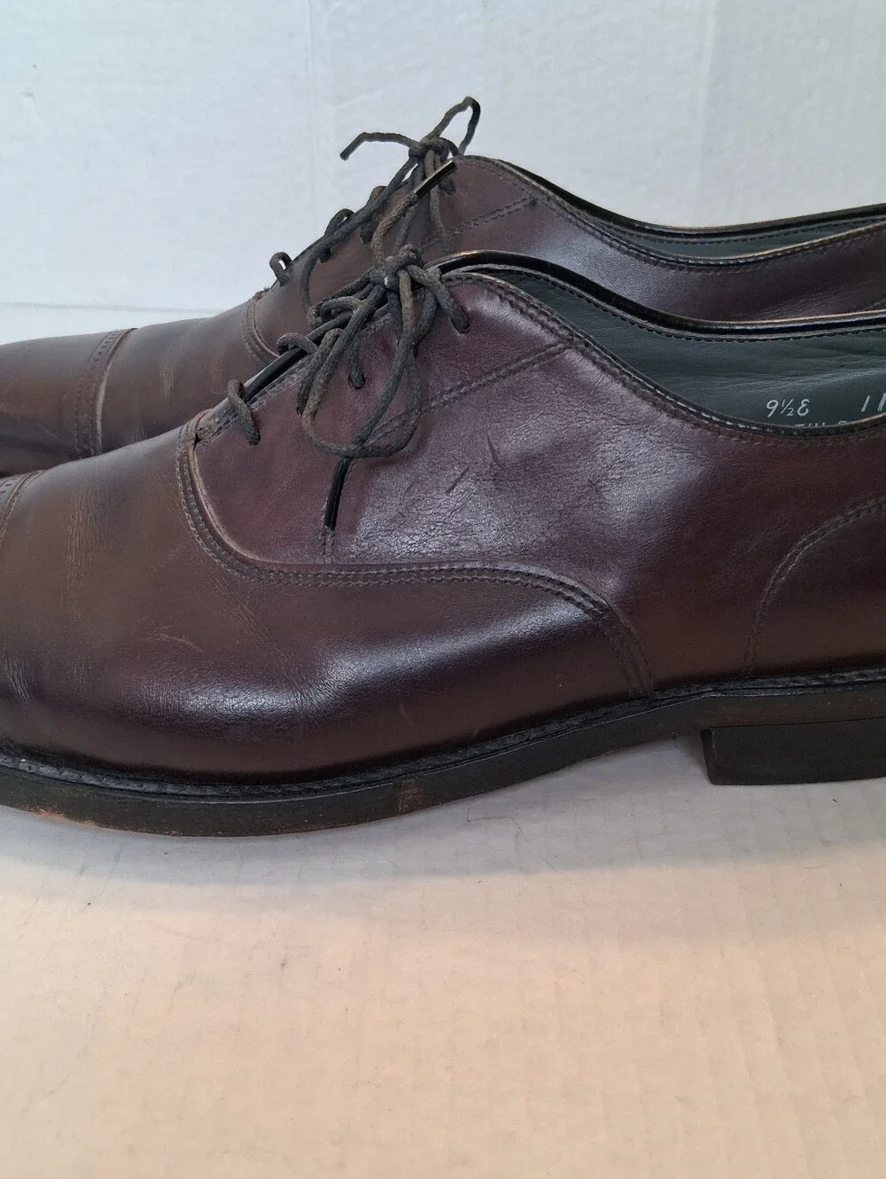 Footjoy Classics Mens Leather Dress Shoe Cap Toe Size 9.5 Style 75383 Burgundy
